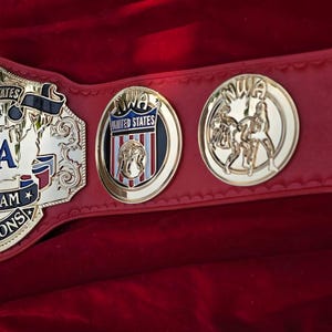 Nwa USA Tag team championship belt 4mm zinc plates and high quality leather strap available in stock in USA Florida same day shipping