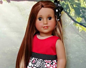 Doll Red Heart Dress American Made to Fit Your 18" Girl