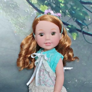 Dress in Mori Style -- OOAK -- American Made to fit your 14" Wellie Girl Doll