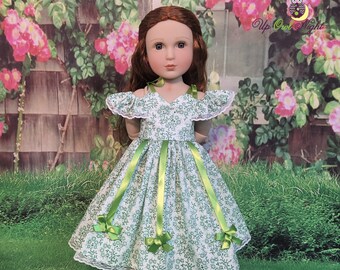 A Girl of All Time Doll Green Ribbon Dress