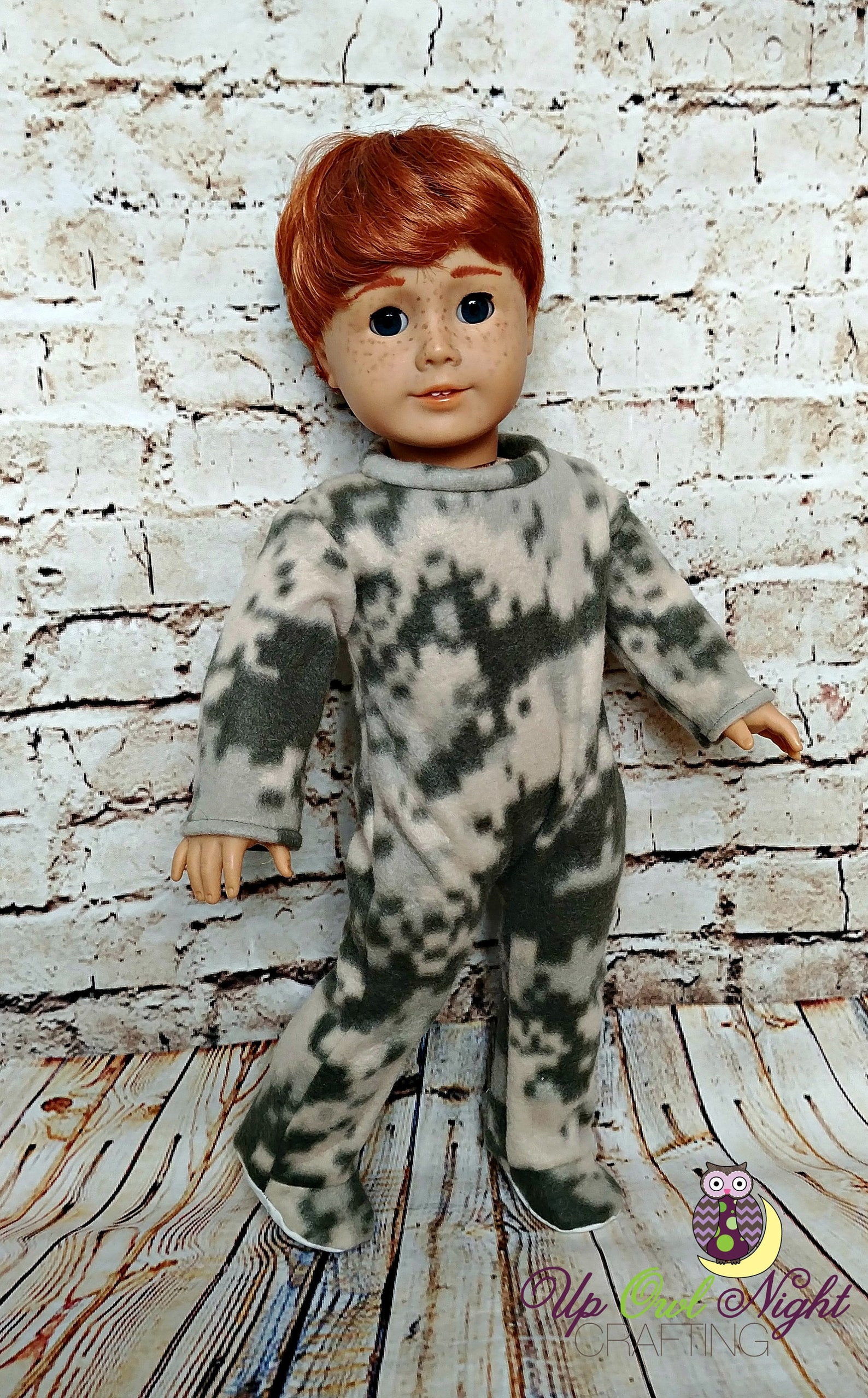 Boy Doll Pajamas Footie Pjs in Fleece Camo American Made Etsy