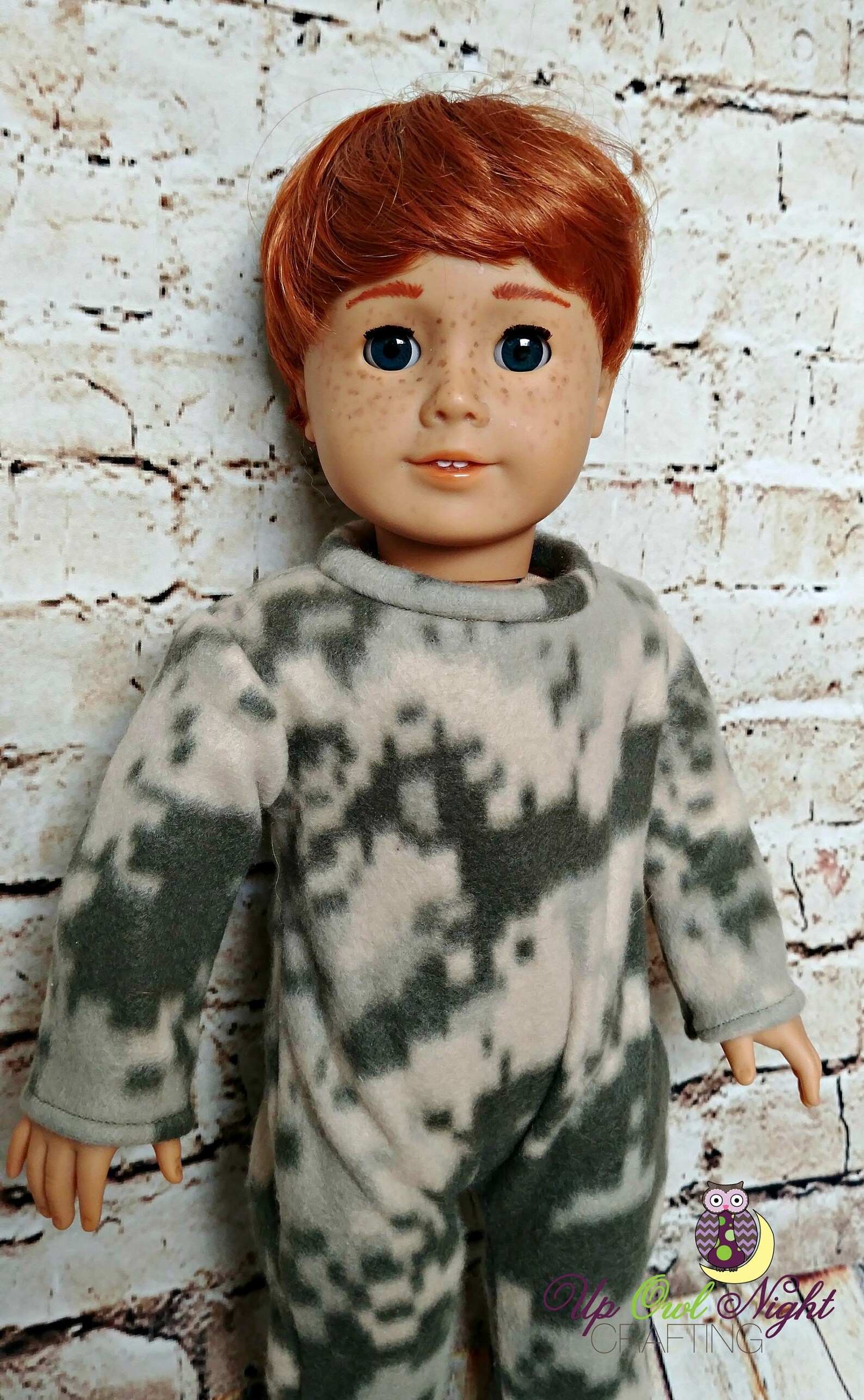 Boy Doll Pajamas Footie Pjs in Fleece Camo American Made Etsy