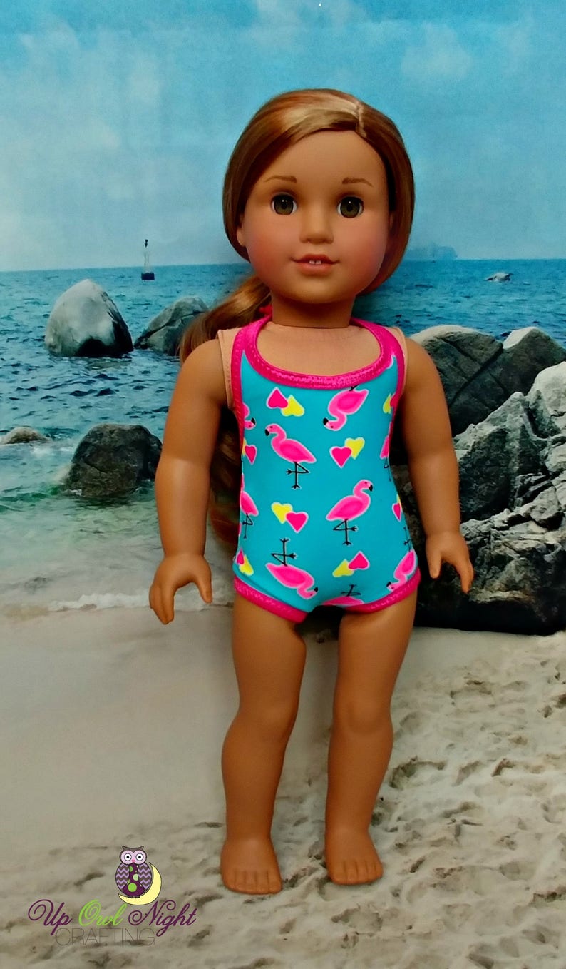 Doll Flamingo Print Bathing Suit American Made to Fit Your 18 Girl Doll image 5