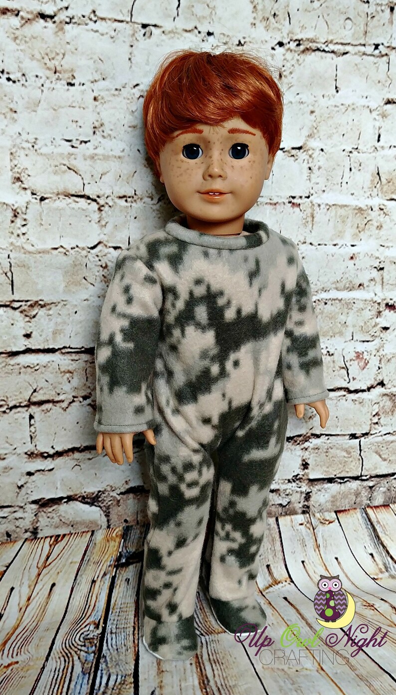 Boy Doll Pajamas Footie Pjs in Fleece Camo American Made Etsy