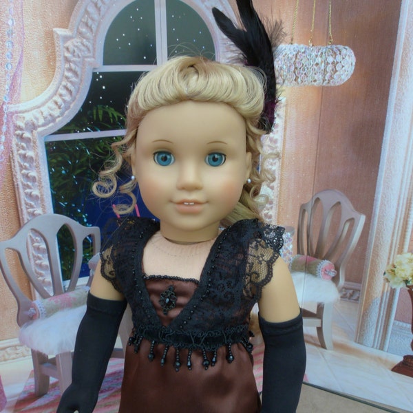 American Made Downton Evening Gown fits 18" Girl Dolls -- Elegant 4-Piece Set