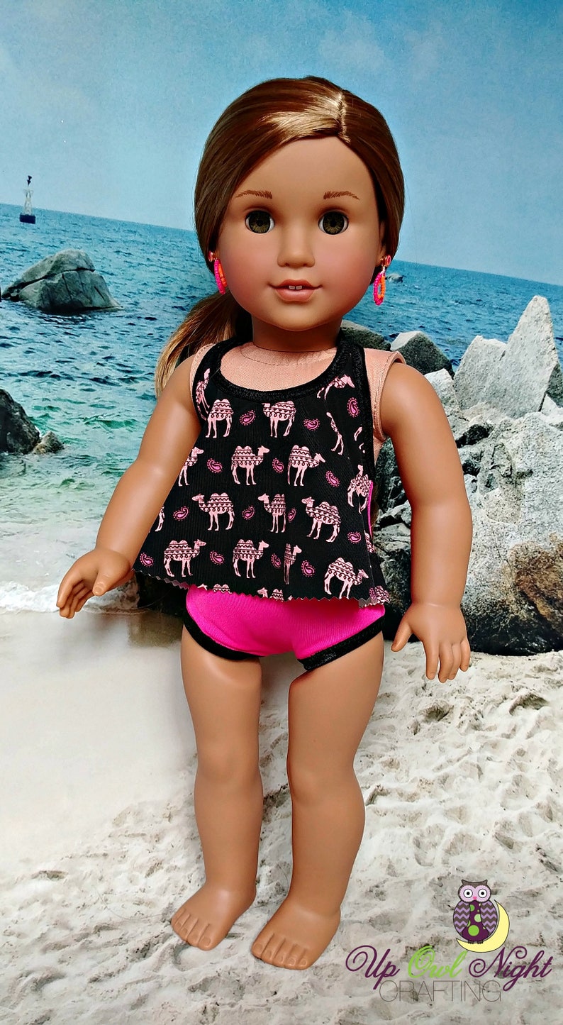 Doll Bathing Suit Camel & Paisley Print American Made to Etsy