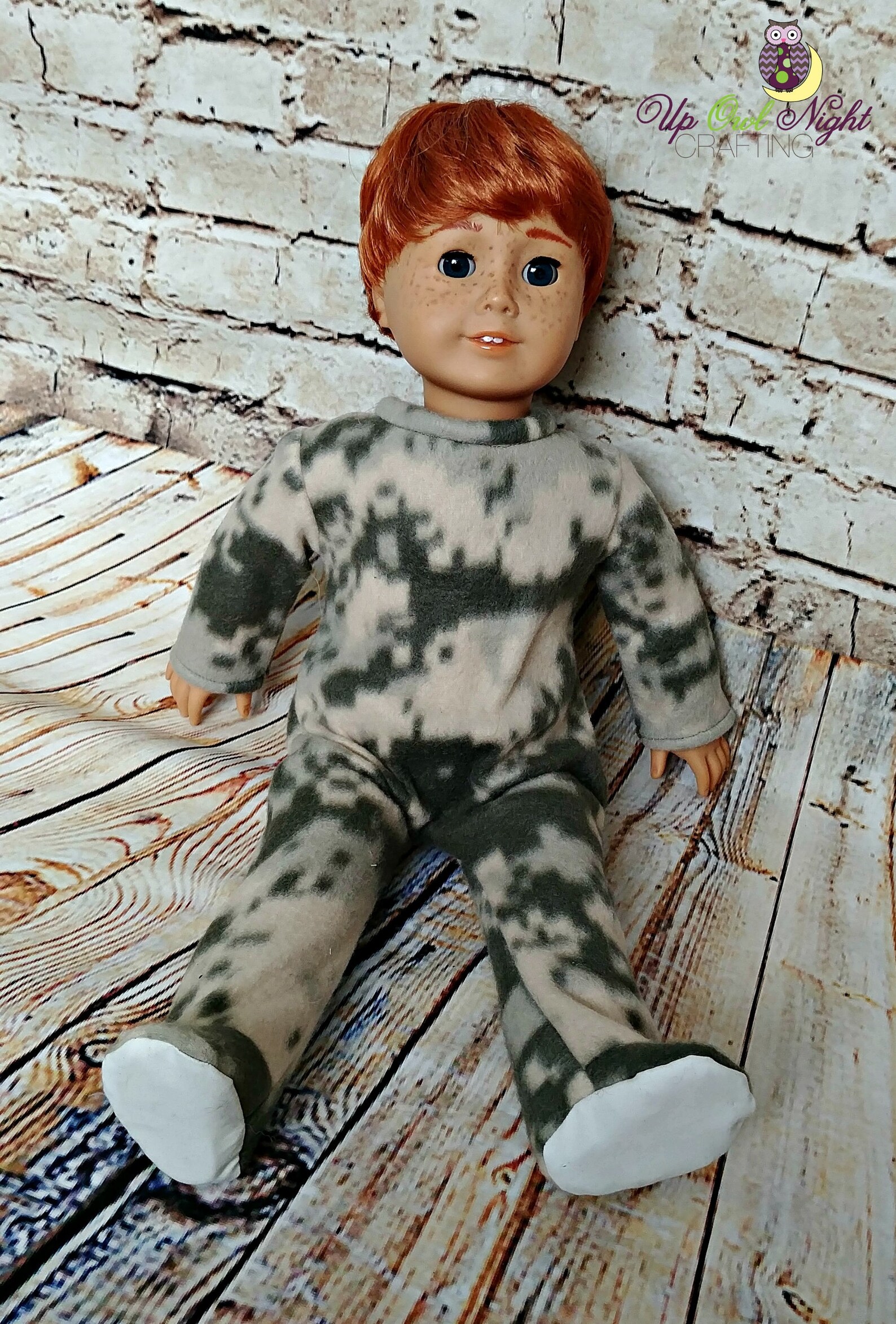Boy Doll Pajamas Footie Pjs in Fleece Camo American Made Etsy
