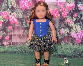 Peacock Dress -- American Made for Your 18" Girl Doll