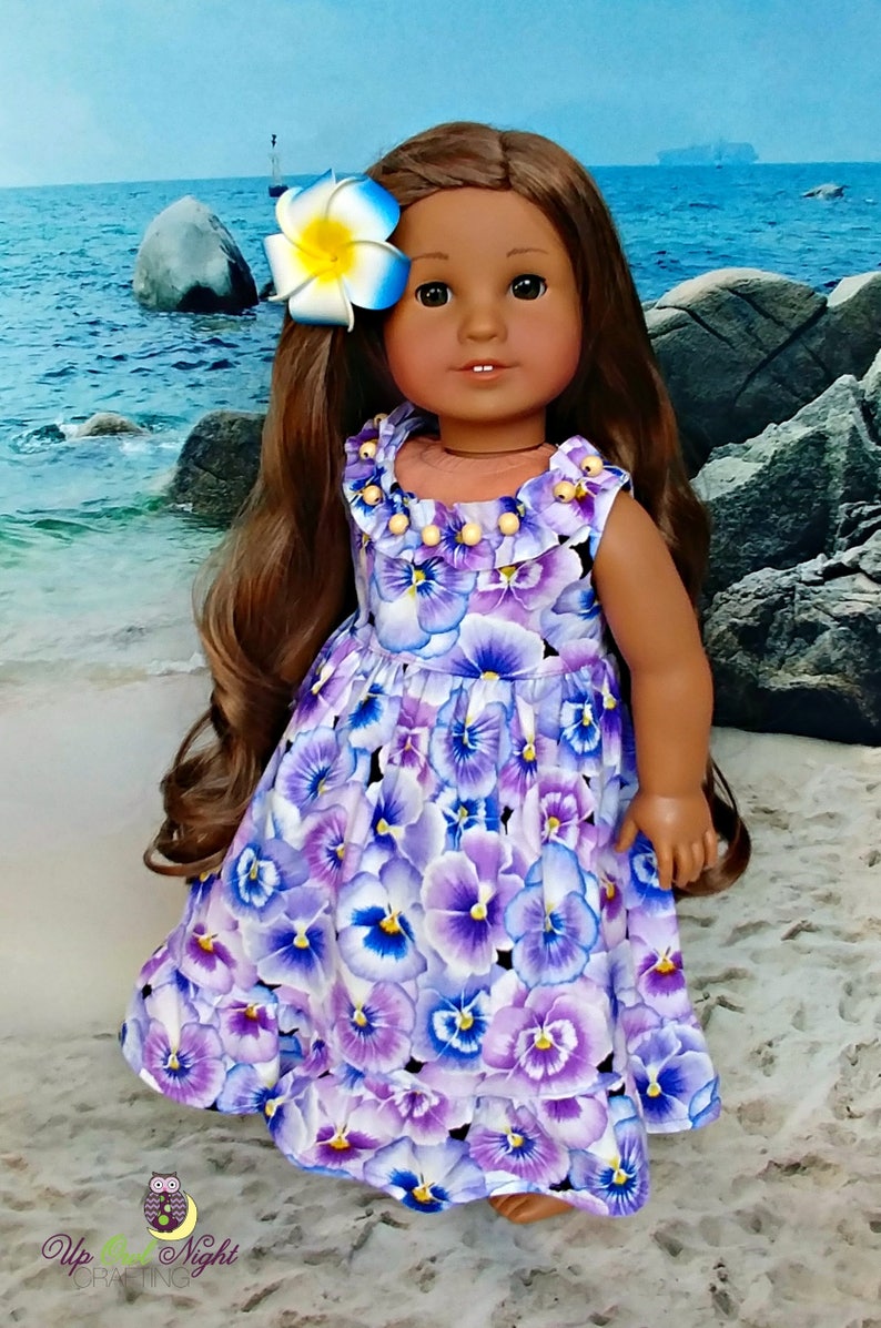 Hawaiian Purple Flower Girl Dress