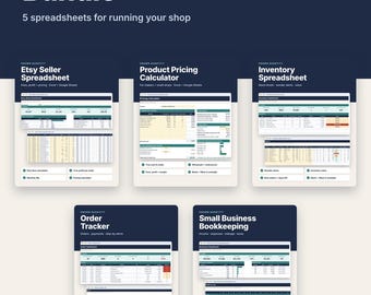 Etsy Seller Spreadsheet Bundle for Excel & Google Sheets, Shop Profit, Pricing, Inventory + Order Tracker