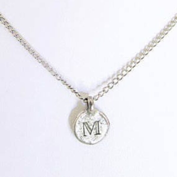 Silver M Pendant Necklace Etsy