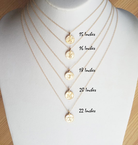 Letter coin necklace best sale