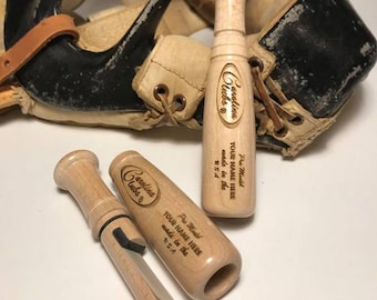 Personalized Baseball Bat Duck Call: Wood Single Reed