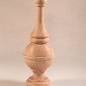 Bed Post/clock finial 6-3/8 inches tall Maple unfinished sanded to 220 grit