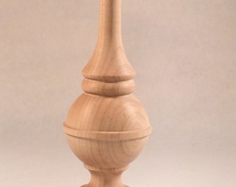 Bed Post/clock finial 6-3/8 inches tall Maple unfinished sanded to 220 grit
