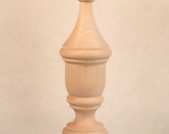 Unfinished Maple Finial "NEW". #T119 Really Nice and ready to stain