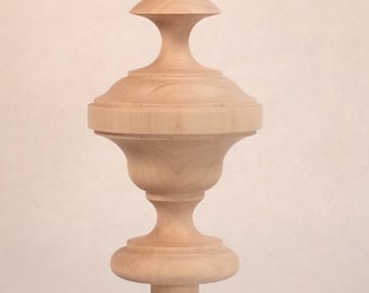 Newel Post Finial Maple Wood Unfinished Cap #AF01