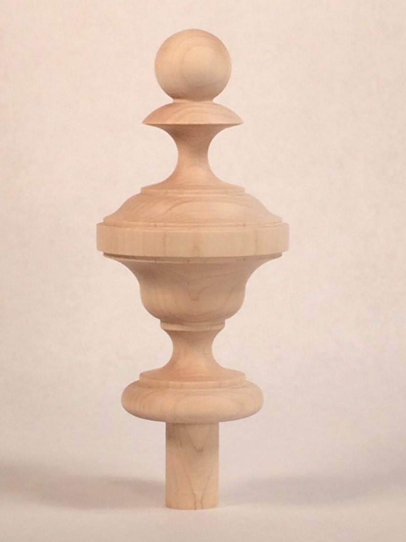 Newel Post Finial Maple Wood Unfinished Cap AF01 Etsy