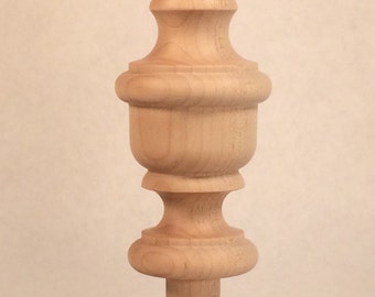 Newel Post Finial Maple Wood Unfinished Cap #CR01
