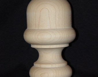 Maple Acorn Finials: Unfinished Wood, 4-Piece Set