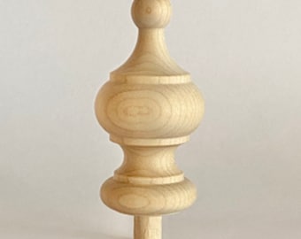Antique Clock Parts- Clock Finial, Solid Maple Ready to stain