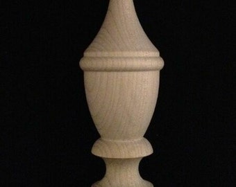 Unfinished Maple Finial 7-3/8 tall. Really Nice and ready to stain