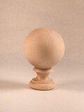 Maple Wood Ball Finial: Unfinished Newel Post Cap (4 in)