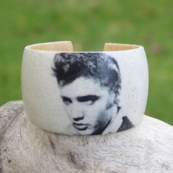 Young Elvis (Presley) -- Adjustable Wood Ring