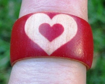 Concentric Hearts -- Adjustable Wood Ring