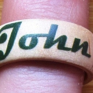 Your Name Here -- custom adjustable wood finger ring