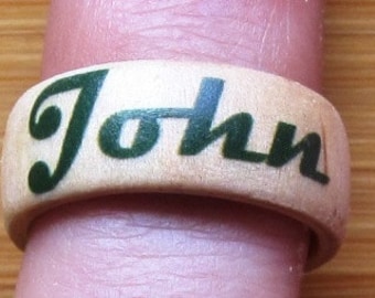 Your Name Here -- custom adjustable wood finger ring