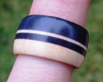 Blue Stripes (John McLaughlin) -- adjustable wood ring