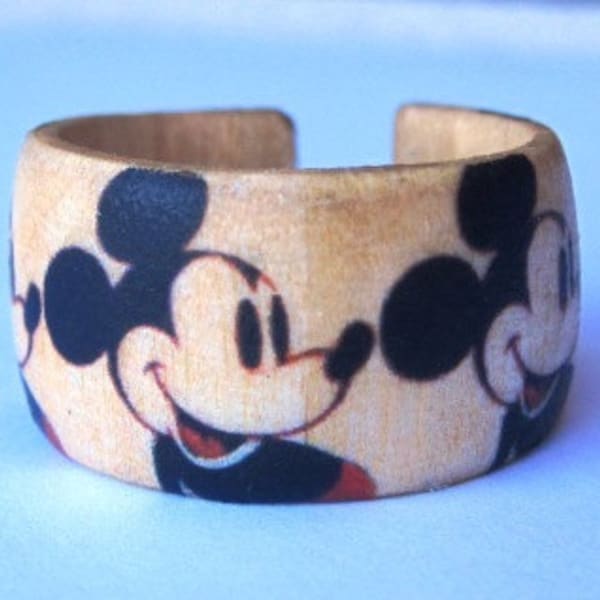 Mickey Mouse Pattern (Warhol) -- wood ring