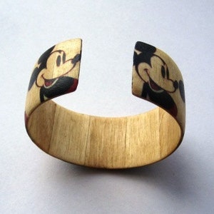 Mickey Mouse Pattern Warhol wood adjustable bracelet Bild 3