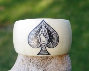 Ace of Spades -- Wood Ring