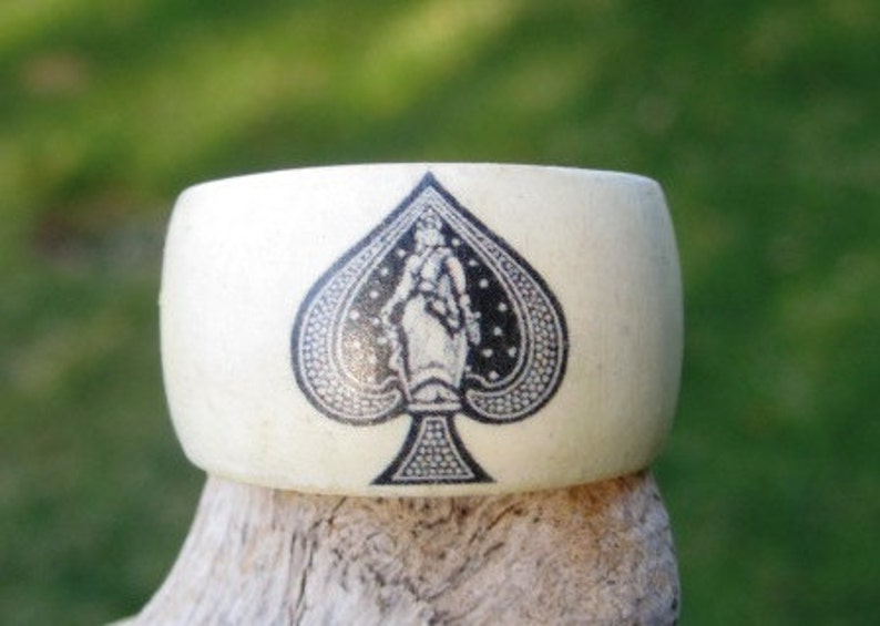 Ace of Spades -- Wood Ring 