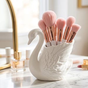 Swan Flower Pot, 3D Printed Sculptural Vase, Vintage Artistic Home Decor
