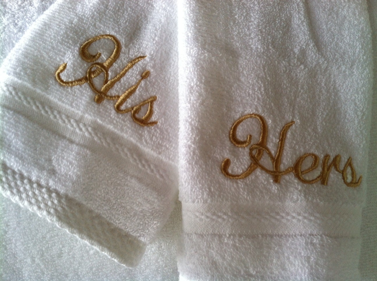 Monogrammed His and Hers Hand Towels | Etsy