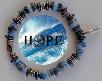 HOPE Paper Bead Bracelet - Created from an Inspiring Image Here On Planet Earth