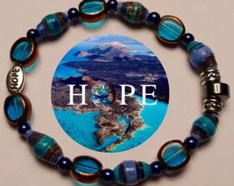 HOPE Paper Bead Bracelet - Created from an Inspiring Image Here On Planet Earth