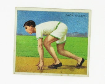 Vintage 1910 T218 Mecca Cigarettes Tobacco Card Jack Eller Champion Athlete and Prize Fighter Series, Olympic Track and Field Sports Runner