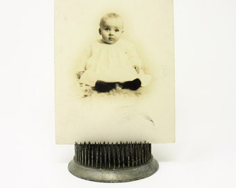 Antique Photograph of a Baby Dressed in White and Seated Sepia Tone Cabinet Card, Vintage Portrait, Black and White Photography, Ephemera
