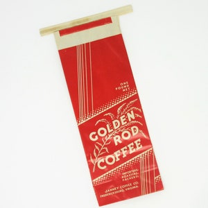Vintage Unused Paper Golden Rod Fresh Brand Coffee Advertising Bag Great Displayed as Farmhouse, Home, or Kitchen Decor Frame as Wall Art image 10