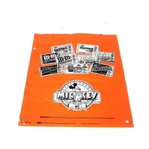 Vintage 1988 Unused Plastic Walt Disney Mickey Mouse Halloween Trick or Treat Candy Bag with Pumpkins M&M's Candies Collectible Disneyana image 2