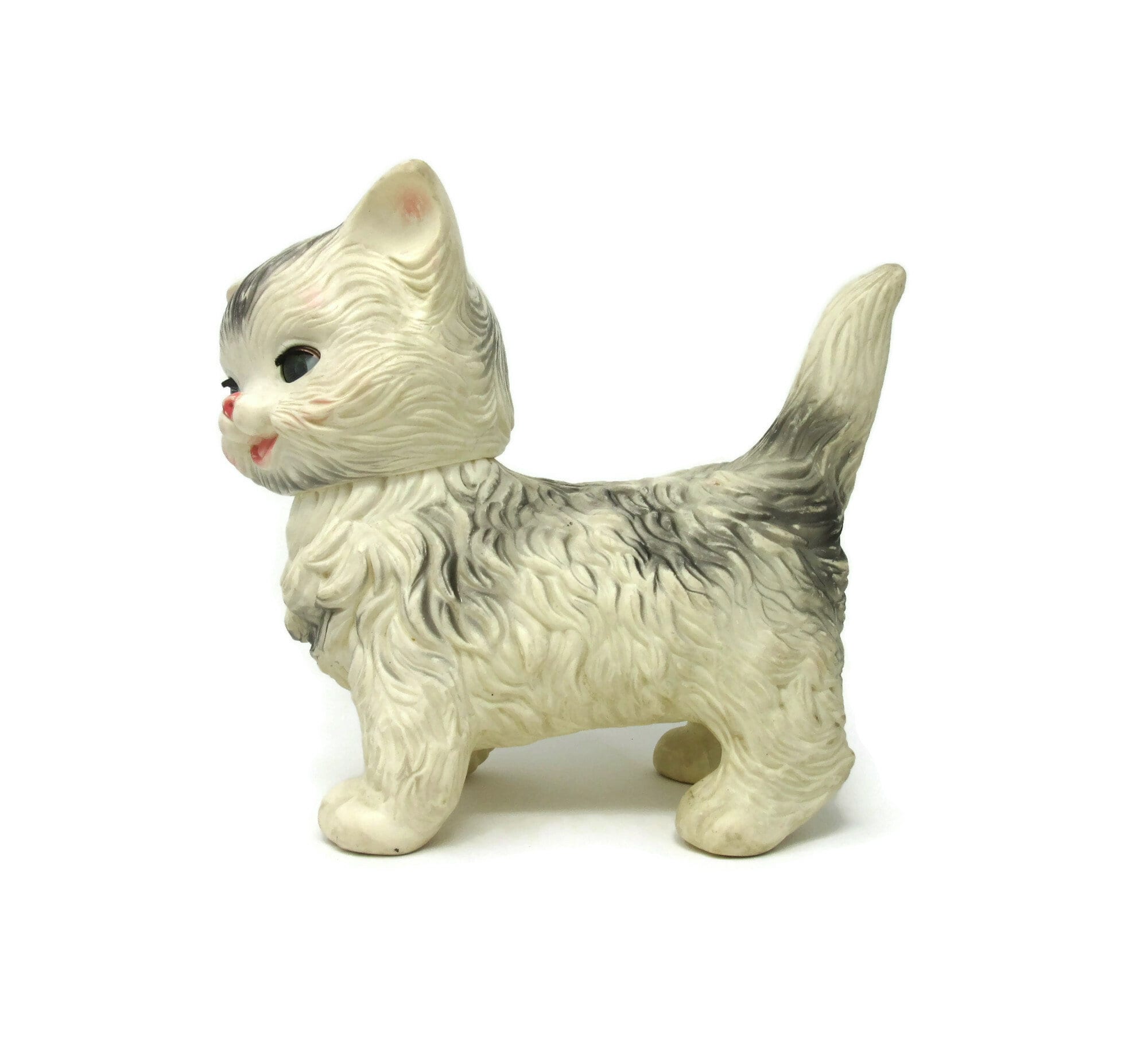   猫の置物 Mittens and Moppet Vintage 1960's Edward Mobley Mittens the Kitten Cat Rubber Squeaky