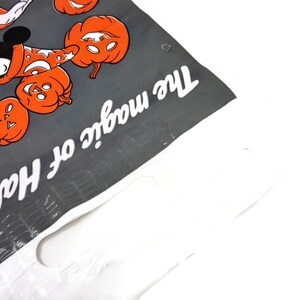 Vintage 1988 Unused Plastic Walt Disney Mickey Mouse Halloween Trick or Treat Candy Bag with Pumpkins M&M's Candies Collectible Disneyana image 3