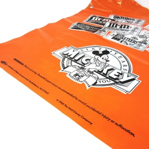 Vintage 1988 Unused Plastic Walt Disney Mickey Mouse Halloween Trick or Treat Candy Bag with Pumpkins M&M's Candies Collectible Disneyana image 5