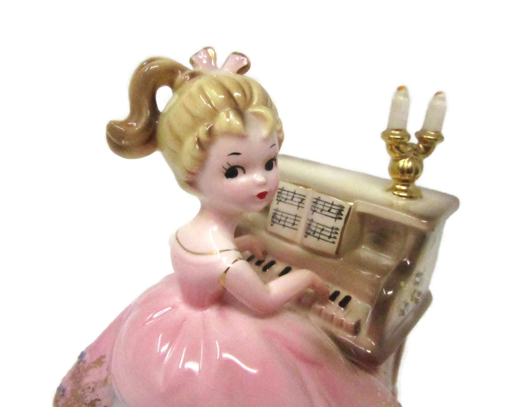 Vintage Josef Originals Cute Piano Player Rotating Music Box