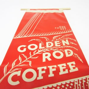 Vintage Unused Paper Golden Rod Fresh Brand Coffee Advertising Bag Great Displayed as Farmhouse, Home, or Kitchen Decor Frame as Wall Art image 6