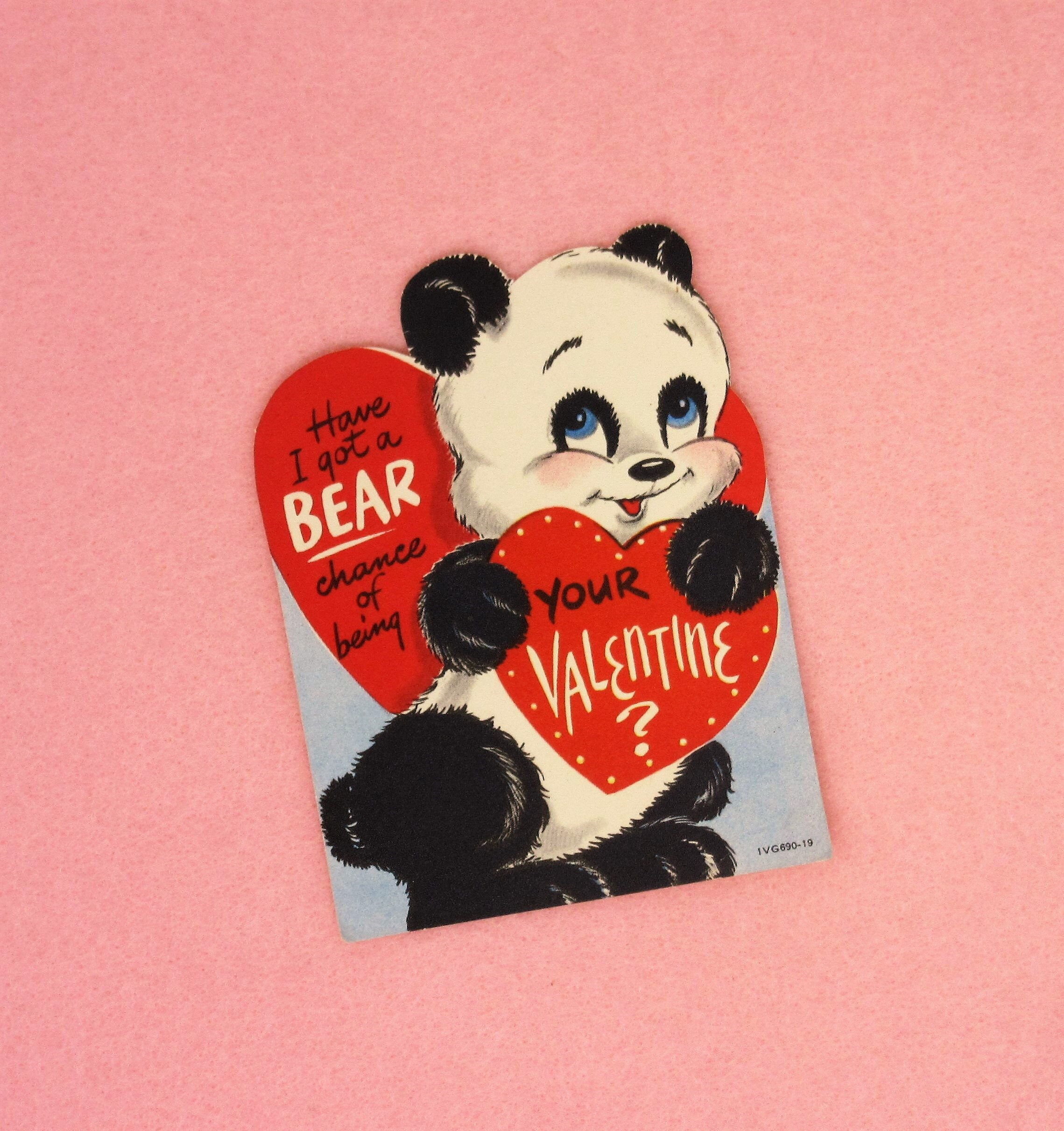 UNUSED - Pop-up Light Bulb, Bears, Comic - 1950's Vintage Valentine Card